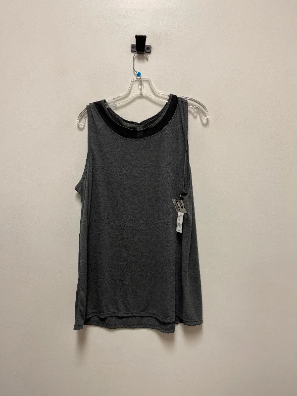 Women's Basic Sleeveless Camisoles -Athletic Tank Top By Dip In Grey, Size: 1x