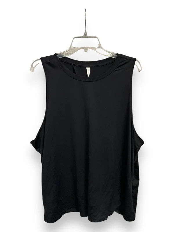 Women's Sleeveless Tops with Lace -Athletic Tank Top By Fabletics In Black, Size: 1x Women's Sleeveless Tops with Lace -Athletic Tank Top By Fabletics In Black, Size: 1x