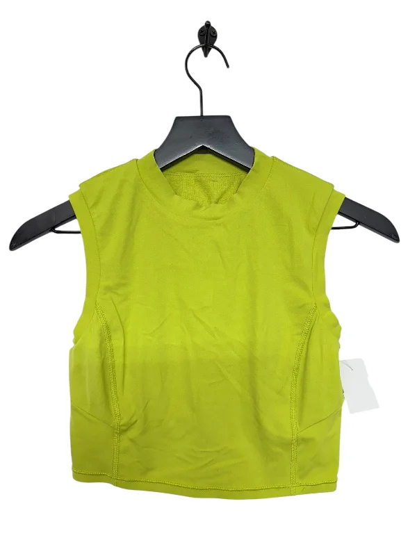 Women's Mesh Tank Tops -Athletic Tank Top By Lululemon In Chartreuse, Size: 4