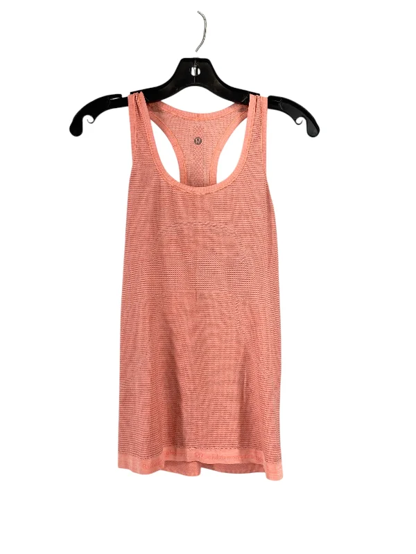 Women's Tank Tops with Mesh Details -Athletic Tank Top By Lululemon In Peach, Size: 6 Women's Tank Tops with Mesh Details -Athletic Tank Top By Lululemon In Peach, Size: 6