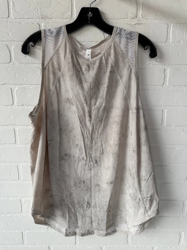 Women's Comfortable Sleeveless Tops -Athletic Tank Top By Lululemon In Tan, Size: L