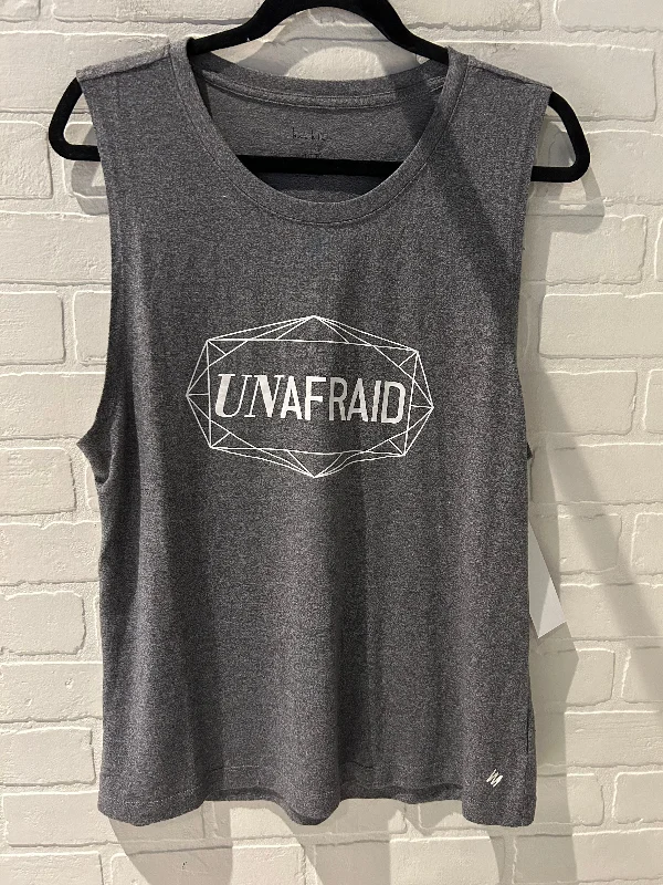 Women's Adjustable Tank Tops for Comfort -Athletic Tank Top By Nicole Miller In Grey & White, Size: Xl