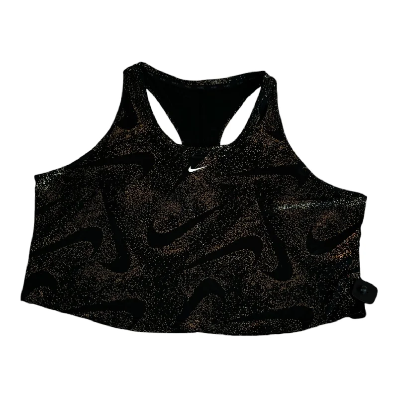 Women's Sleeveless Tops with Straps -Athletic Tank Top By Nike In Black & Gold, Size: 2x Women's Sleeveless Tops with Straps -Athletic Tank Top By Nike In Black & Gold, Size: 2x