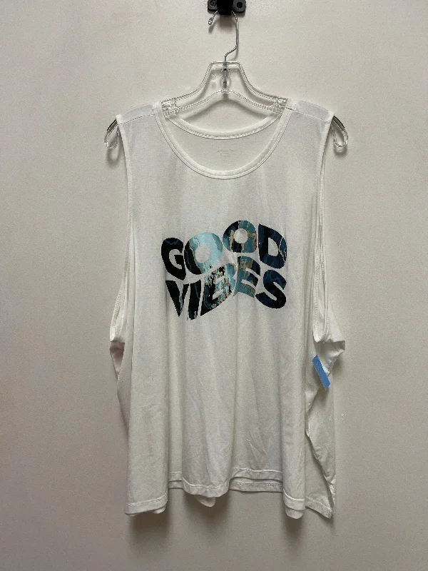Women's High Neck Tank Tops for Summer -Athletic Tank Top By Old Navy In White, Size: 4x Women's High Neck Tank Tops for Summer -Athletic Tank Top By Old Navy In White, Size: 4x