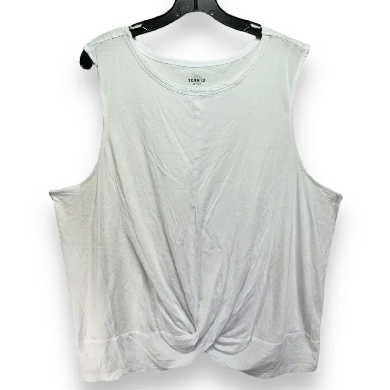 Women's Strappy Tank Tops for Daily Wear -Athletic Tank Top By Torrid In White, Size: 4x Women's Strappy Tank Tops for Daily Wear -Athletic Tank Top By Torrid In White, Size: 4x