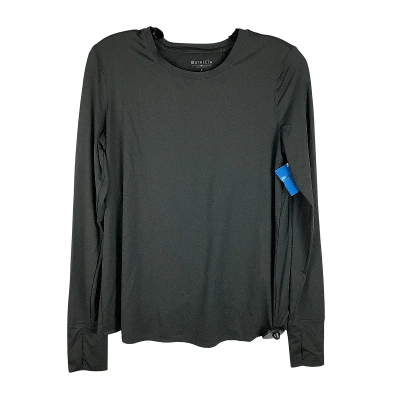Women's Soft Long Sleeve T-shirt -Athletic Top Long Sleeve Collar By Athleta In Black, Size: S Women's Soft Long Sleeve T-shirt -Athletic Top Long Sleeve Collar By Athleta In Black, Size: S