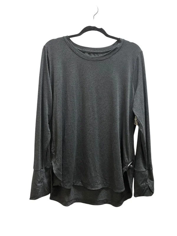 Women's Athletic Long Sleeve T-shirt -Athletic Top Long Sleeve Collar By Athleta In Grey, Size: Xl Women's Athletic Long Sleeve T-shirt -Athletic Top Long Sleeve Collar By Athleta In Grey, Size: Xl