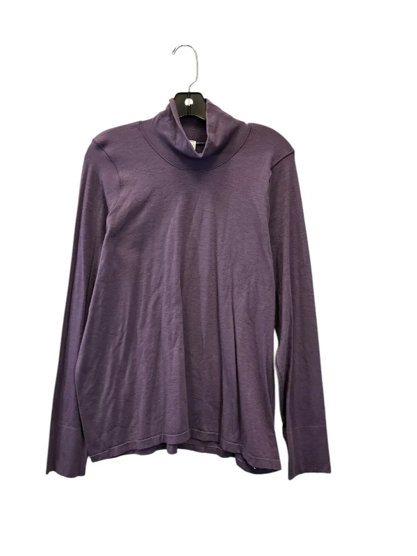 Women's Relaxed Long Sleeve T-shirt -Athletic Top Long Sleeve Collar By Athleta In Purple, Size: 2x Women's Relaxed Long Sleeve T-shirt -Athletic Top Long Sleeve Collar By Athleta In Purple, Size: 2x