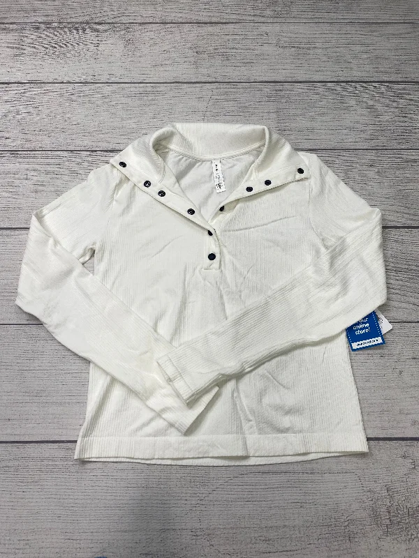 Women's Long Sleeve T-shirt for Everyday Wear -Athletic Top Long Sleeve Collar By Athleta In White, Size: S Women's Long Sleeve T-shirt for Everyday Wear -Athletic Top Long Sleeve Collar By Athleta In White, Size: S