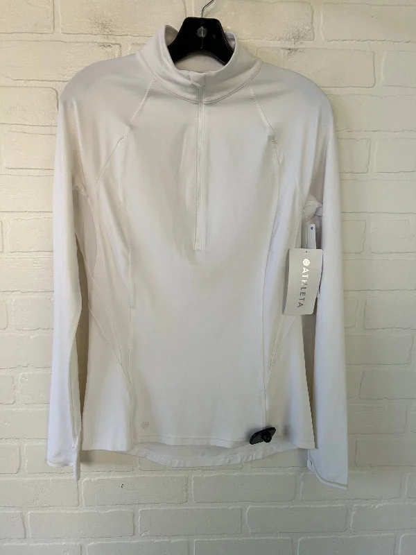 Women's Casual Long Sleeve T-shirt for Work -Athletic Top Long Sleeve Collar By Athleta In White, Size: Xs Women's Casual Long Sleeve T-shirt for Work -Athletic Top Long Sleeve Collar By Athleta In White, Size: Xs