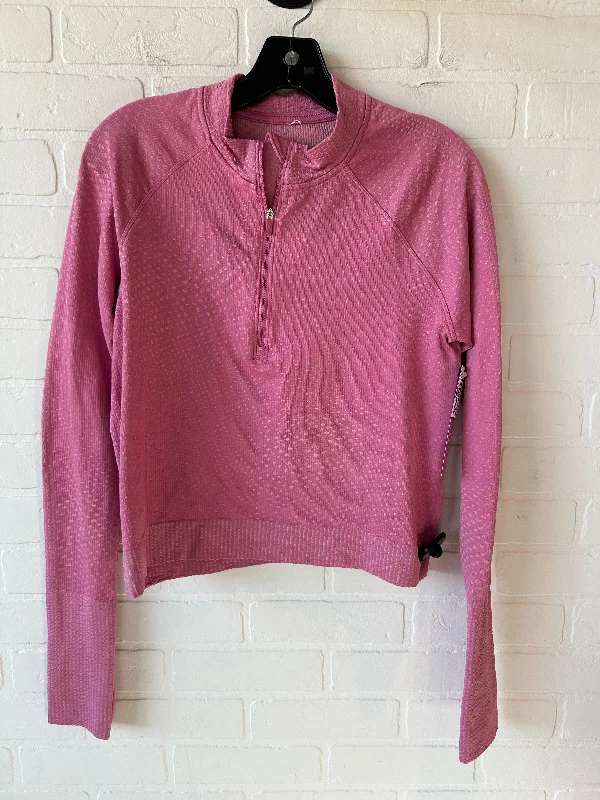 Women's Graphic Long Sleeve T-shirt -Athletic Top Long Sleeve Collar By Lululemon In Pink, Size: Xs Women's Graphic Long Sleeve T-shirt -Athletic Top Long Sleeve Collar By Lululemon In Pink, Size: Xs