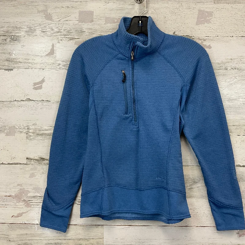 Women's Trendy Long Sleeve T-shirt -Athletic Top Long Sleeve Collar By Patagonia In Blue, Size: S Women's Trendy Long Sleeve T-shirt -Athletic Top Long Sleeve Collar By Patagonia In Blue, Size: S