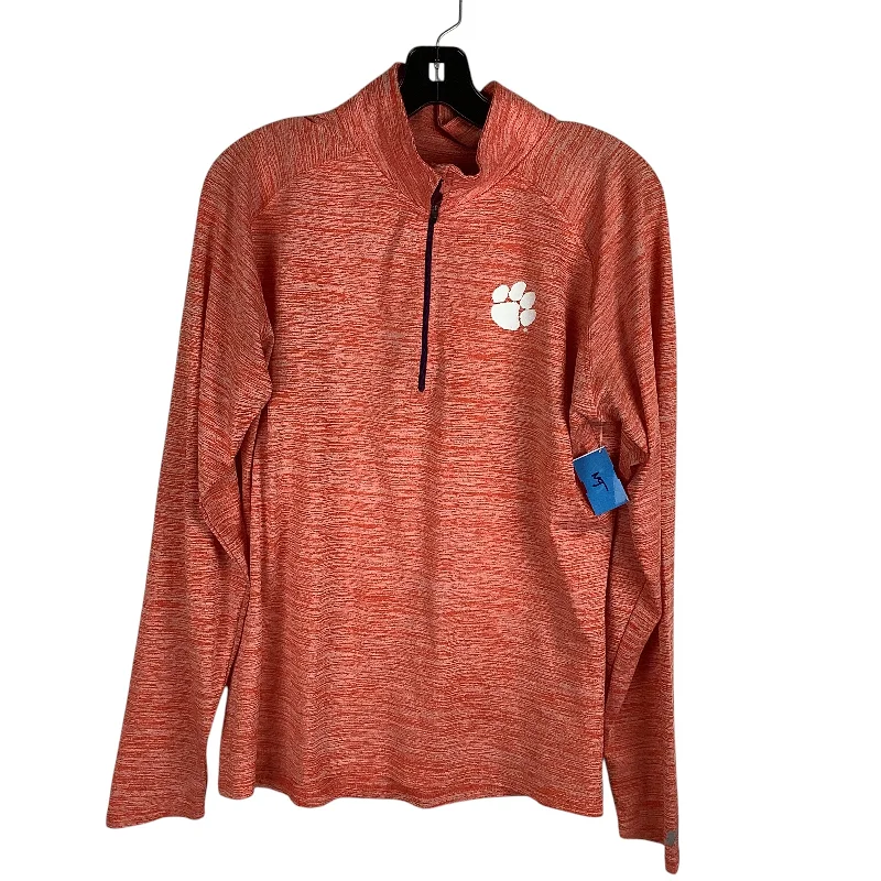 Comfortable Women's Long Sleeve T-shirt -Athletic Top Long Sleeve Collar By Russel Athletic In Orange, Size: Xl Comfortable Women's Long Sleeve T-shirt -Athletic Top Long Sleeve Collar By Russel Athletic In Orange, Size: Xl