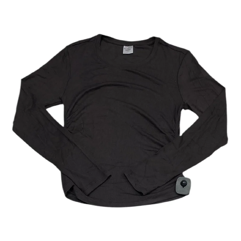 Women's Long Sleeve T-shirt for Spring -Athletic Top Long Sleeve Crewneck By Athleta In Brown, Size: M Women's Long Sleeve T-shirt for Spring -Athletic Top Long Sleeve Crewneck By Athleta In Brown, Size: M