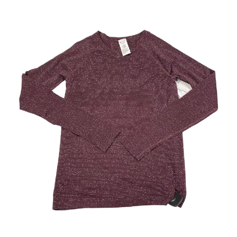 Women's Long Sleeve T-shirt with Long Sleeves -Athletic Top Long Sleeve Crewneck By Athleta In Purple, Size: M Women's Long Sleeve T-shirt with Long Sleeves -Athletic Top Long Sleeve Crewneck By Athleta In Purple, Size: M