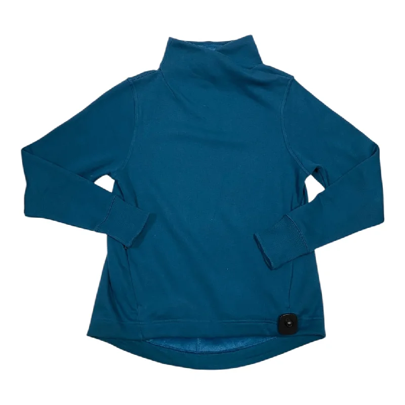 Women's Long Sleeve T-shirt with Ribbed Detail -Athletic Top Long Sleeve Crewneck By Athleta In Teal, Size: S Women's Long Sleeve T-shirt with Ribbed Detail -Athletic Top Long Sleeve Crewneck By Athleta In Teal, Size: S