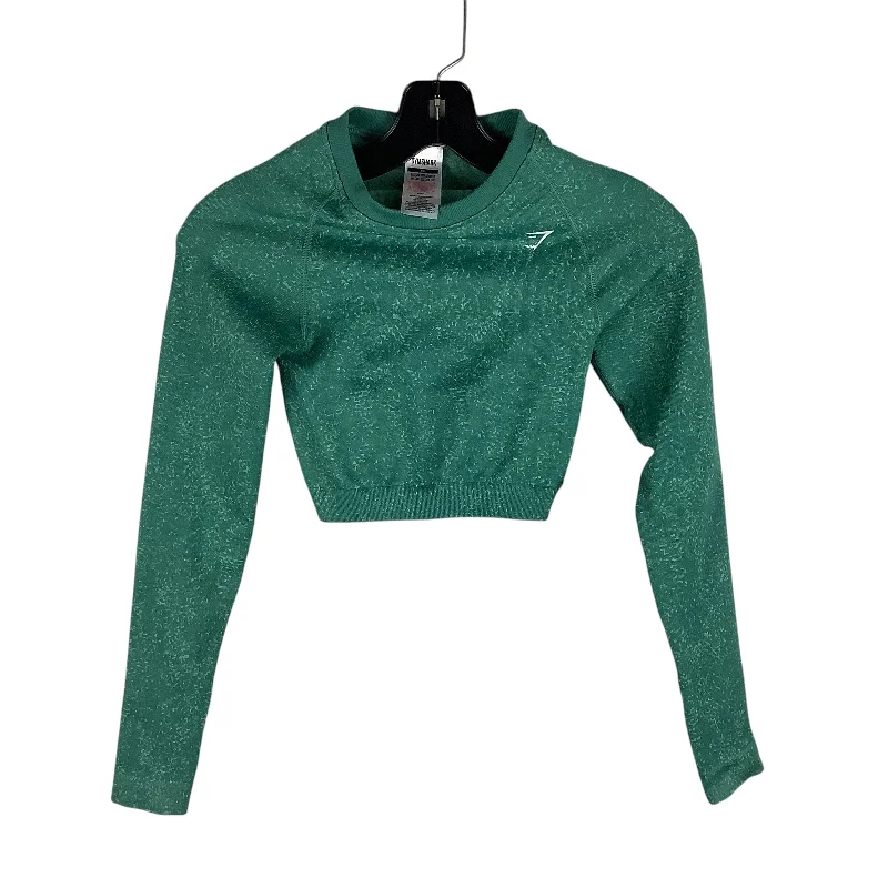 Women's Soft Ribbed Long Sleeve T-shirt -Athletic Top Long Sleeve Crewneck By Gym Shark In Green, Size: Xs Women's Soft Ribbed Long Sleeve T-shirt -Athletic Top Long Sleeve Crewneck By Gym Shark In Green, Size: Xs