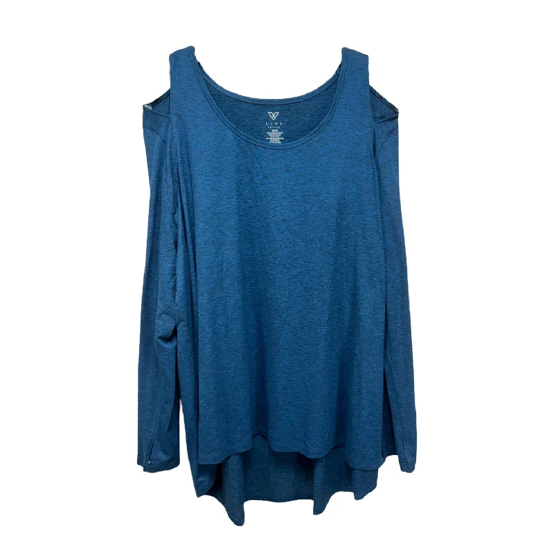 Women's Flattering Long Sleeve T-shirt -Athletic Top Long Sleeve Crewneck By Livi Active In Blue, Size: 26 Women's Flattering Long Sleeve T-shirt -Athletic Top Long Sleeve Crewneck By Livi Active In Blue, Size: 26
