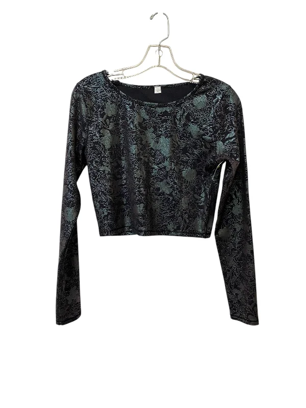 Women's Tie-dye Long Sleeve T-shirt -Athletic Top Long Sleeve Crewneck By Lululemon In Black, Size: 8 Women's Tie-dye Long Sleeve T-shirt -Athletic Top Long Sleeve Crewneck By Lululemon In Black, Size: 8