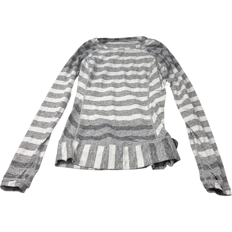Women's Spandex Long Sleeve T-shirt -Athletic Top Long Sleeve Crewneck By Lululemon In Grey, Size: S Women's Spandex Long Sleeve T-shirt -Athletic Top Long Sleeve Crewneck By Lululemon In Grey, Size: S