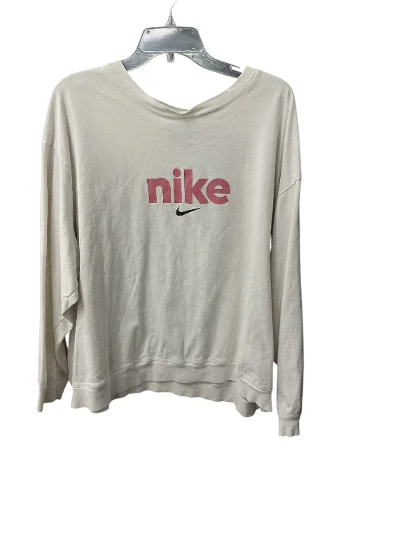 Women's Zip-up Long Sleeve T-shirt -Athletic Top Long Sleeve Crewneck By Nike Apparel In White, Size: 3x Women's Zip-up Long Sleeve T-shirt -Athletic Top Long Sleeve Crewneck By Nike Apparel In White, Size: 3x