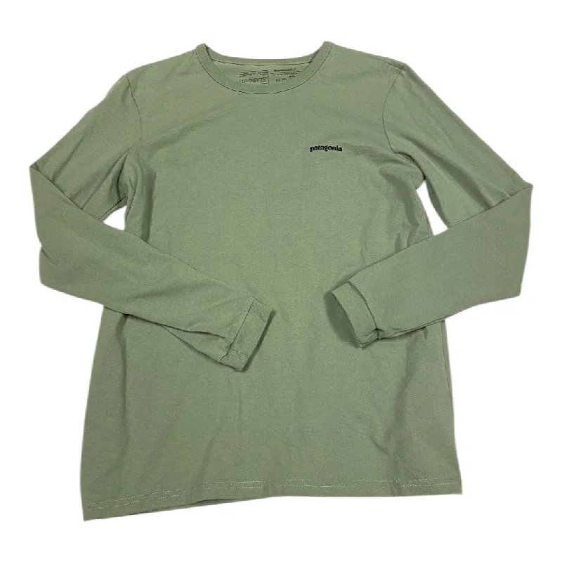 Women's Warm Casual Long Sleeve T-shirt -Athletic Top Long Sleeve Crewneck By Patagonia In Green, Size: M Women's Warm Casual Long Sleeve T-shirt -Athletic Top Long Sleeve Crewneck By Patagonia In Green, Size: M