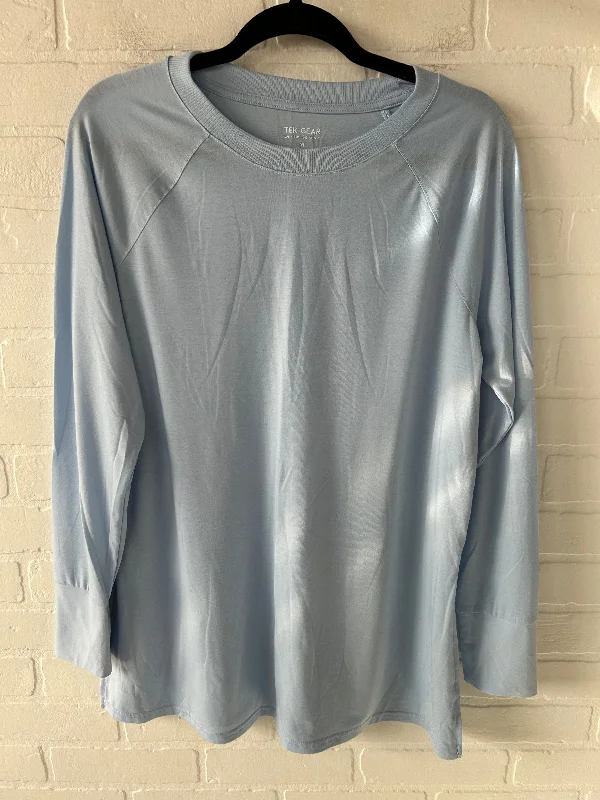 Women's Oversized Long Sleeve T-shirt -Athletic Top Long Sleeve Crewneck By Tek Gear In Blue, Size: M Women's Oversized Long Sleeve T-shirt -Athletic Top Long Sleeve Crewneck By Tek Gear In Blue, Size: M