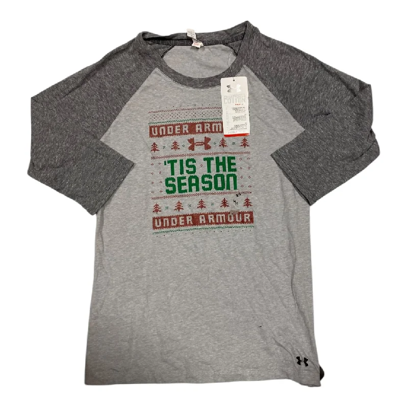 Women's Flowy Long Sleeve T-shirt -Athletic Top Long Sleeve Crewneck By Under Armour In Grey, Size: M Women's Flowy Long Sleeve T-shirt -Athletic Top Long Sleeve Crewneck By Under Armour In Grey, Size: M