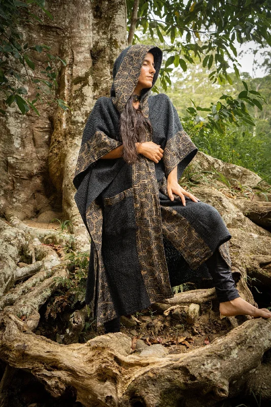 Kimono for Summer-AYAWA Kimono Black Womens Hooded Cape Robe Poncho Shipibo Sacred Patterns Ceremony Ritual Shaman Tribal Shawl Viking Festival Rave AJJAYA Kimono for Summer-AYAWA Kimono Black Womens Hooded Cape Robe Poncho Shipibo Sacred Patterns Ceremony Ritual Shaman Tribal Shawl Viking Festival Rave AJJAYA