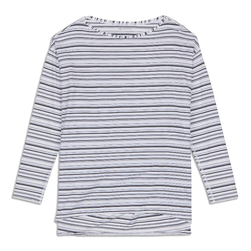 Women's Easy-going Long Sleeve T-shirt -Back In Action Long Sleeve Shirt - Resale