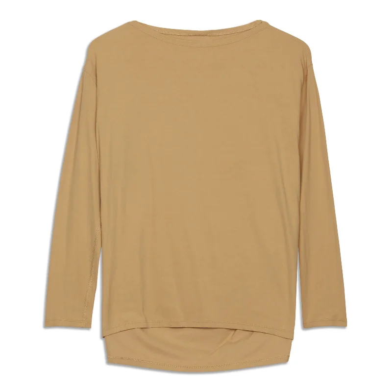 Women's Comfortable Long Sleeve T-shirt for Relaxation -Back In Action Long Sleeve Shirt - Resale Women's Comfortable Long Sleeve T-shirt for Relaxation -Back In Action Long Sleeve Shirt - Resale