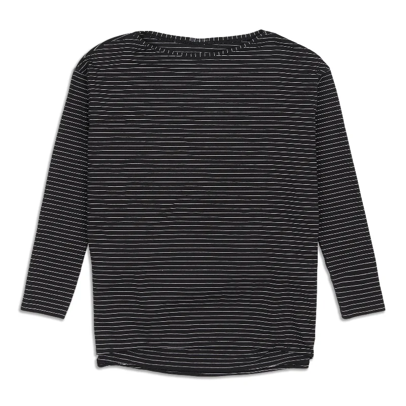 Women's Relaxed Fit Long Sleeve T-shirt for All Seasons -Back In Action Long Sleeve Shirt - Resale