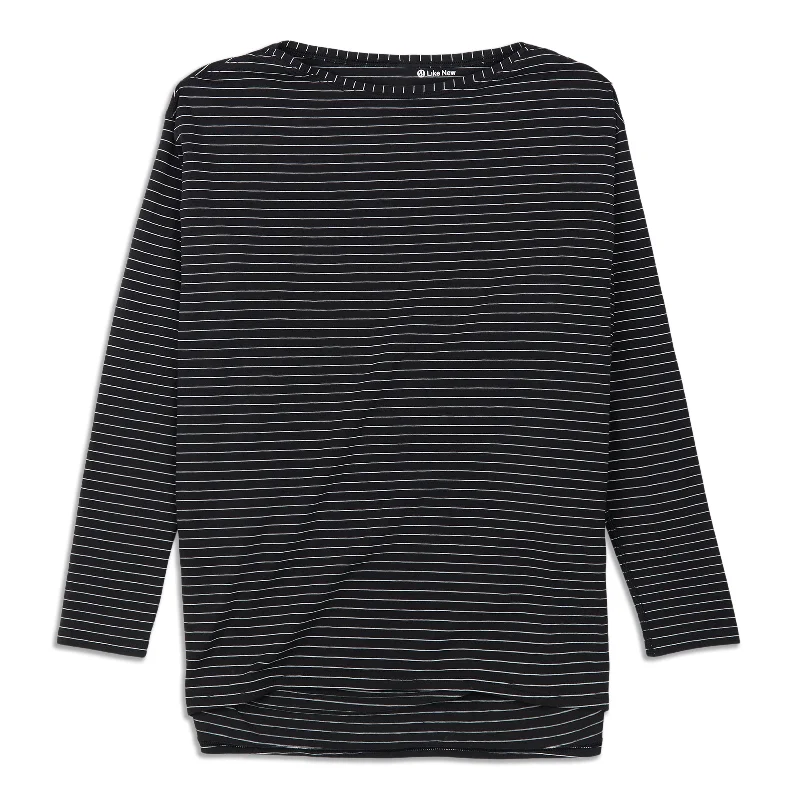 Women's Casual Long Sleeve T-shirt with Cuffs -Back In Action Long Sleeve Shirt - Resale Women's Casual Long Sleeve T-shirt with Cuffs -Back In Action Long Sleeve Shirt - Resale