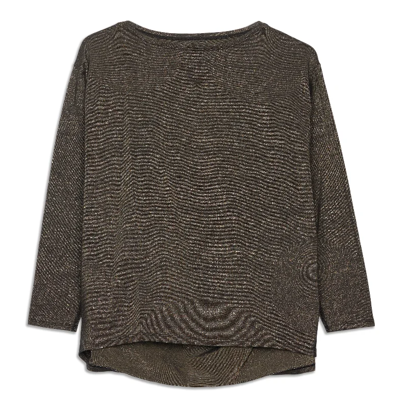 Women's Comfort-fit Long Sleeve T-shirt for Layering -Back In Action Long Sleeve Shirt - Resale
