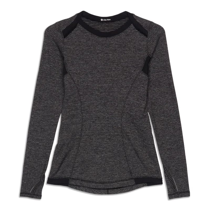 Women's Textured Long Sleeve Shirt for All-day Comfort -Base Runner Long Sleeve Shirt - Resale Women's Textured Long Sleeve Shirt for All-day Comfort -Base Runner Long Sleeve Shirt - Resale