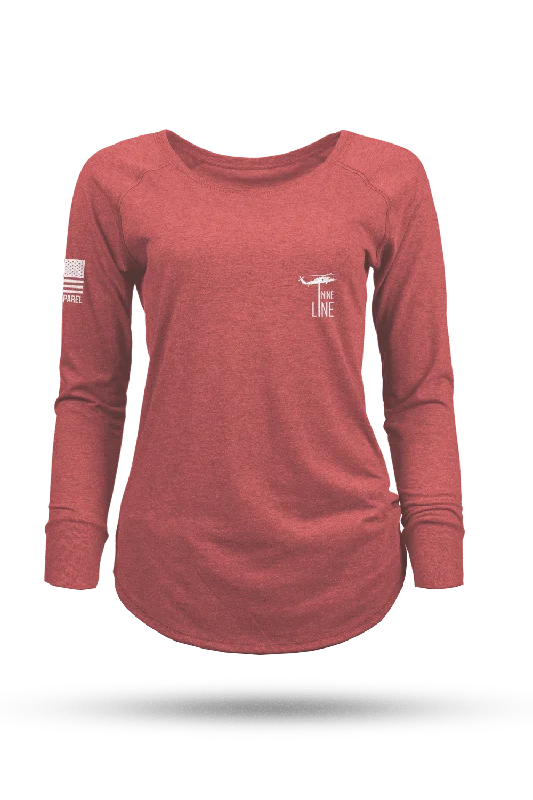 Women's Vintage Print Long Sleeve T-shirt -Core Dropline - Women's Long Sleeve Shirt