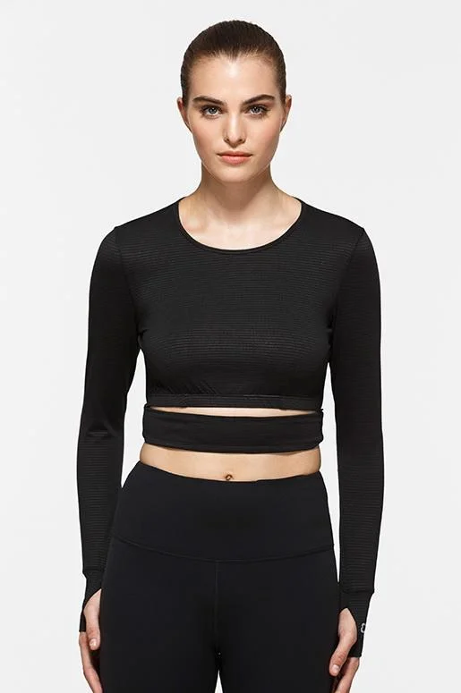 Women's Long Sleeve T-shirt for Versatile Outfits -Beatrix Long Sleeve Crop Top