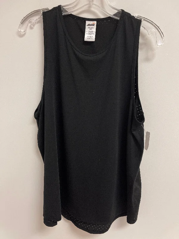 Women's Tank Tops for Layering with Sweaters -Black Athletic Tank Top Avia, Size 2x