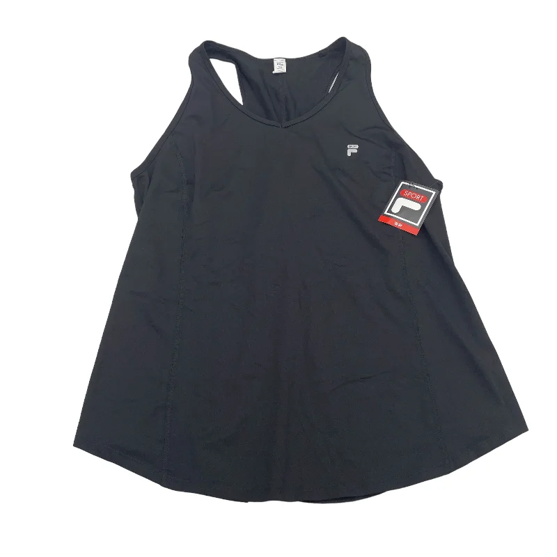 Women's Relaxed Tank Tops for Breezy Days -BLACK ATHLETIC TANK TOP by FILA Size:2X