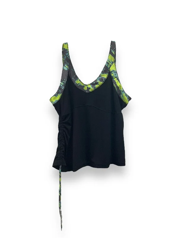 Women's Adjustable Strap Tank Tops -Black & Green Athletic Tank Top Reebok, Size 3x