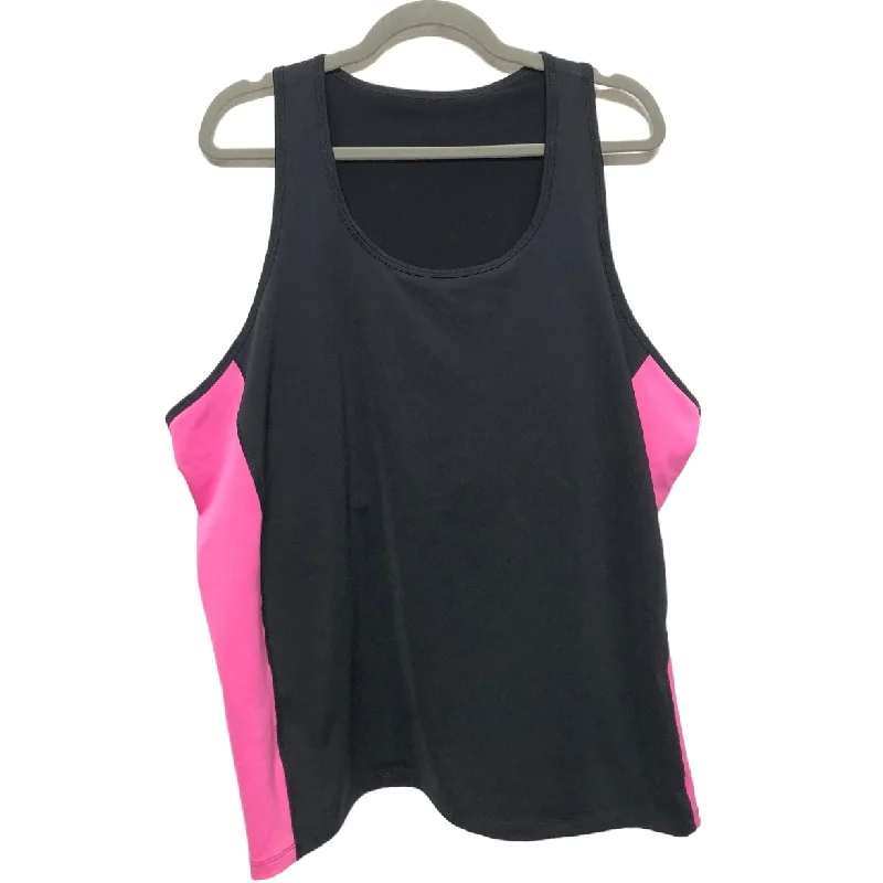 Women's Basic Camisoles -Black & Pink Athletic Tank Top Lauren By Ralph Lauren, Size 3x