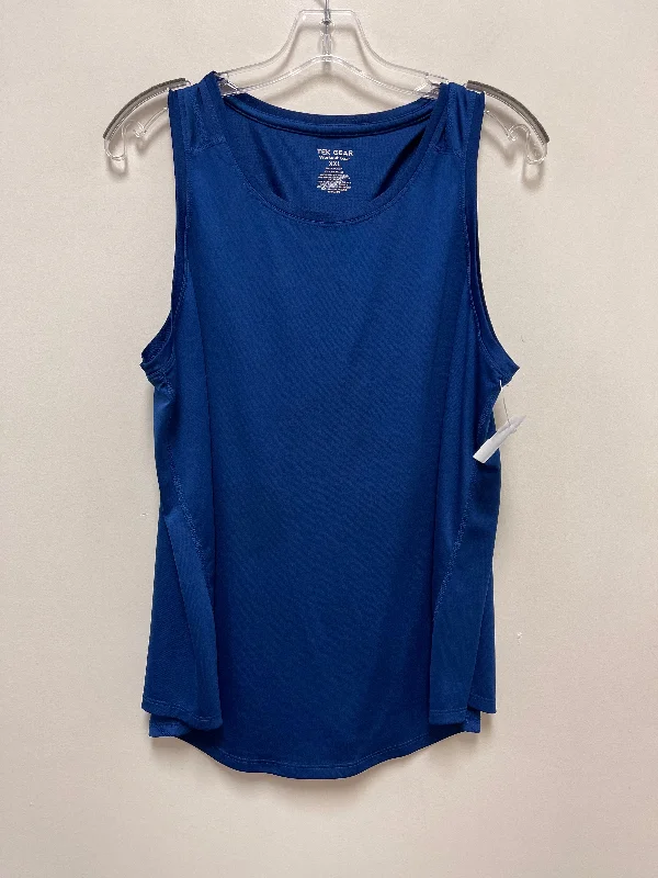 Women's V-neck Tank Tops for Work -Blue Athletic Tank Top Tek Gear, Size 2x