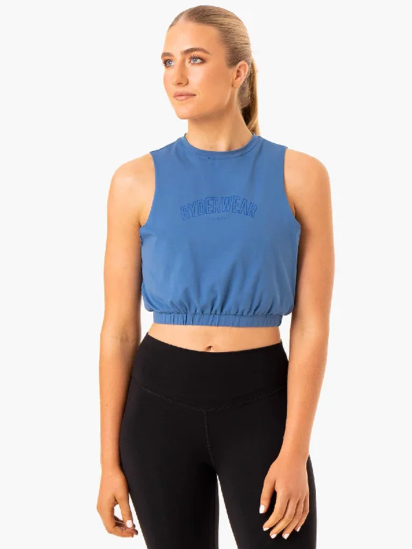 Women's Tank Tops for Poolside -Boxer Muscle Tank - Blue
