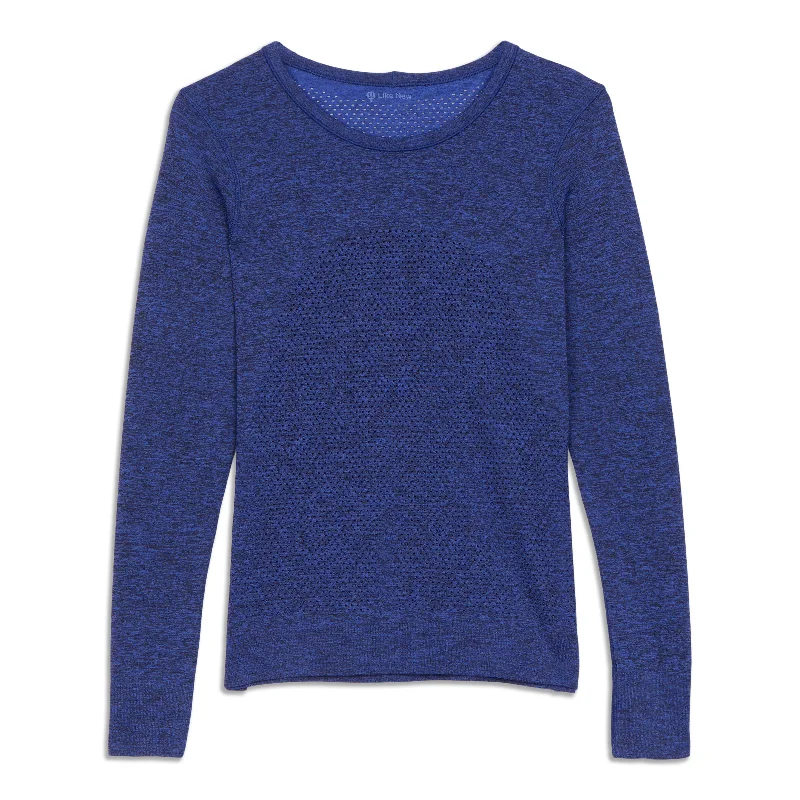 Women's Stylish Long Sleeve T-shirt with Sleeve Details -Breeze By Long Sleeve Shirt - Resale