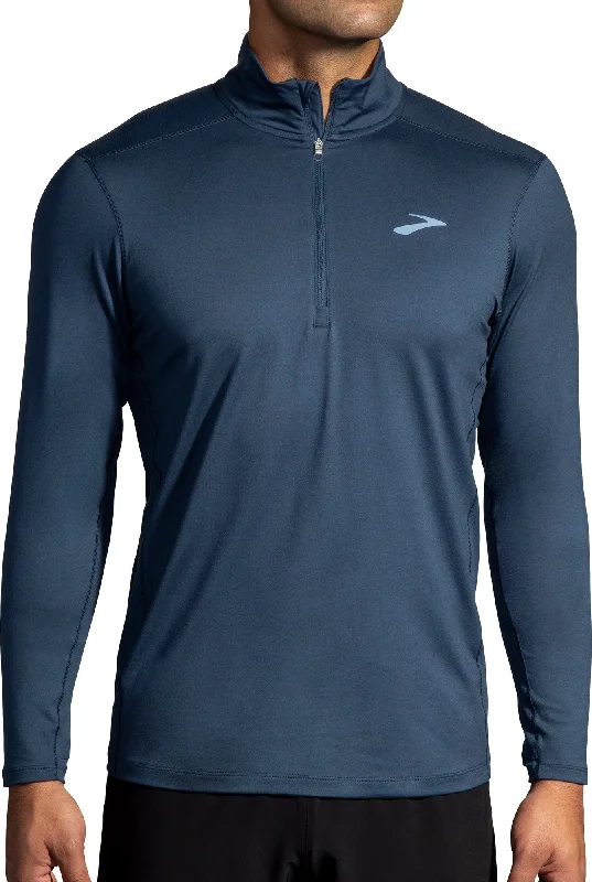 Women's Soft Touch Casual Long Sleeve T-shirt -Brooks Dash 2.0 Half Zip Long Sleeve Mens Running Top - Blue