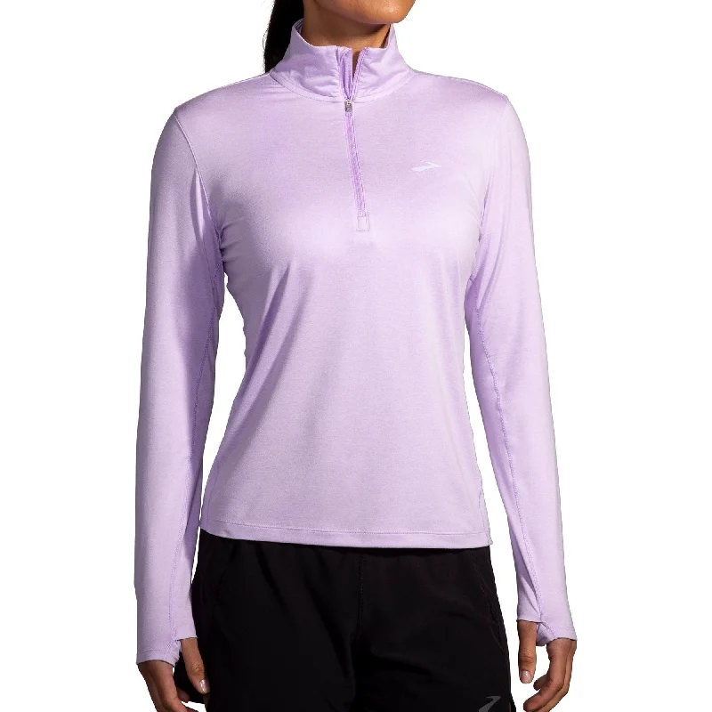 Women's T-shirt with Long Sleeves for Layering -Brooks Dash 2.0 Half Zip Long Sleeve Womens Running Top - Purple
