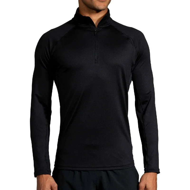 Women's Comfy Knit Long Sleeve T-shirt -Brooks Dash Half Zip Long Sleeve Mens Running Top - Black Women's Comfy Knit Long Sleeve T-shirt -Brooks Dash Half Zip Long Sleeve Mens Running Top - Black