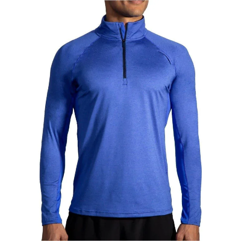 Women's Polished Long Sleeve T-shirt -Brooks Dash Half Zip Long Sleeve Mens Running Top - Blue Women's Polished Long Sleeve T-shirt -Brooks Dash Half Zip Long Sleeve Mens Running Top - Blue