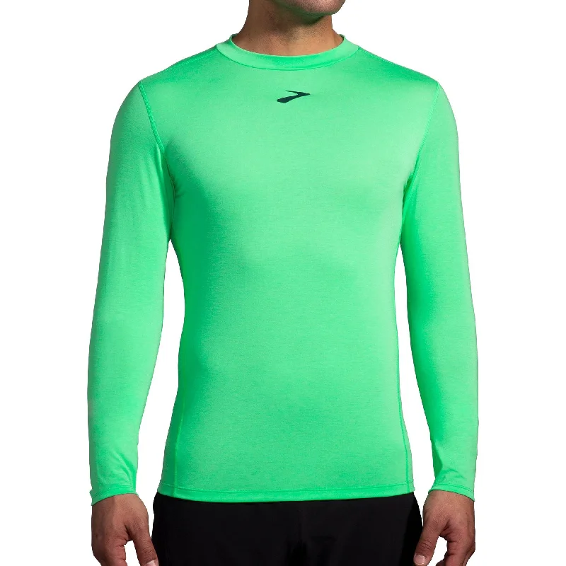Women's Simple Long Sleeve T-shirt for Office -Brooks High Point Long Sleeve Mens Running Top - Green