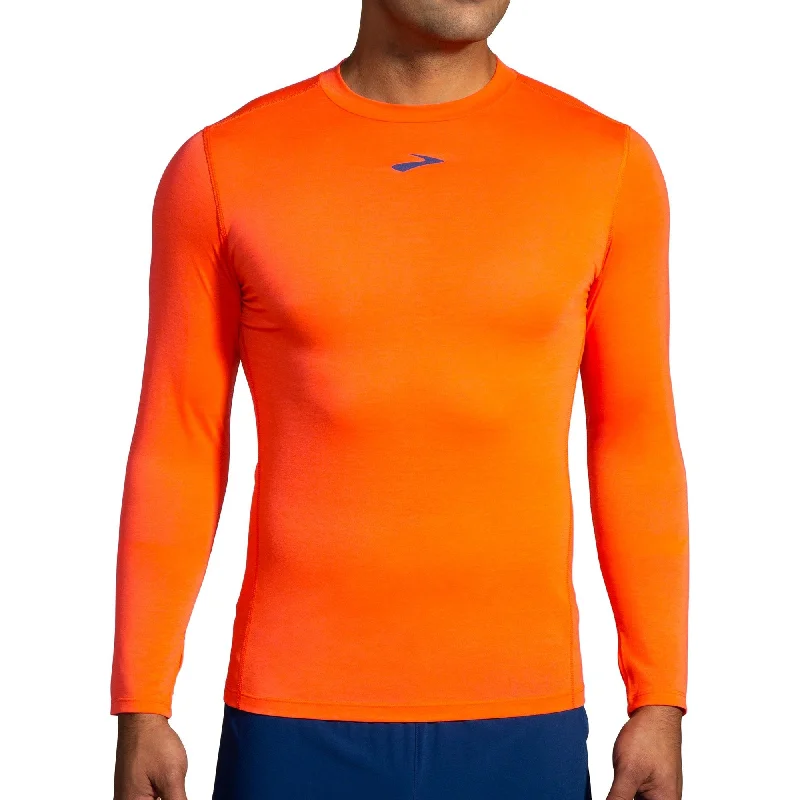 Women's Long Sleeve T-shirt for Everyday Casual -Brooks High Point Long Sleeve Mens Running Top - Orange